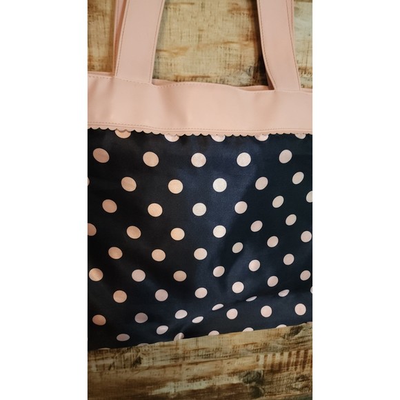 🌟 3 for $15 Deal! 🌟Bijou bag tote blue with pink polka dots - Picture 2 of 7
